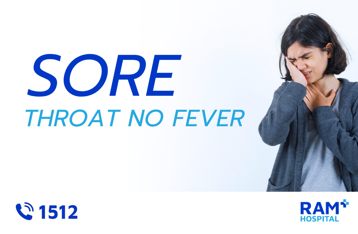sore throat but no fever
